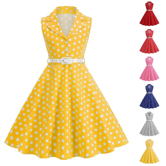 HJYCHN Girls Dresses Classic Sleeveless Dress with Adjustable Belt and Notched Collar for Back to School Dresses for Girls 4-5 Years