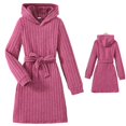 thumbnail image 1 of HJYCHN Girls Dresses Long Sleeve Hooded Ribbed Knit Dress with Tie Belt for Toddler Dress 7-8 Years, 1 of 8