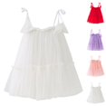 thumbnail image 1 of HJYCHN Girls Dresses Sleeveless Mesh Party Gown with Tie Straps for Carnival Toddler Dress 18-24 Months, 1 of 5