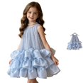 thumbnail image 1 of HJYCHN Girls Dresses Sleeveless Round Neck Tutu Party Dress with Tiered Ruffled Skirt for Birthday Celebrations Kids Dress 12-24 Months, 1 of 6