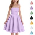 thumbnail image 1 of HJYCHN Girls Dresses Spaghetti Strap Double Layer Party Dress with Ruffled Hem for Back to School Clothes for Girls 12-13 Years, 1 of 5
