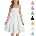 thumbnail image 1 of HJYCHN Girls Dresses Spaghetti Strap Double Layer Party Dress with Ruffled Hem for Back to School Clothes for Girls 13-14 Years, 1 of 5