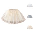 thumbnail image 1 of HJYCHN Girls Skirt High Waist Mesh Tutu Skirt with Pearl Detail and Lining for Carnival Party and Daily Wear Back to School Outfits for Girls 3-4 Years, 1 of 9