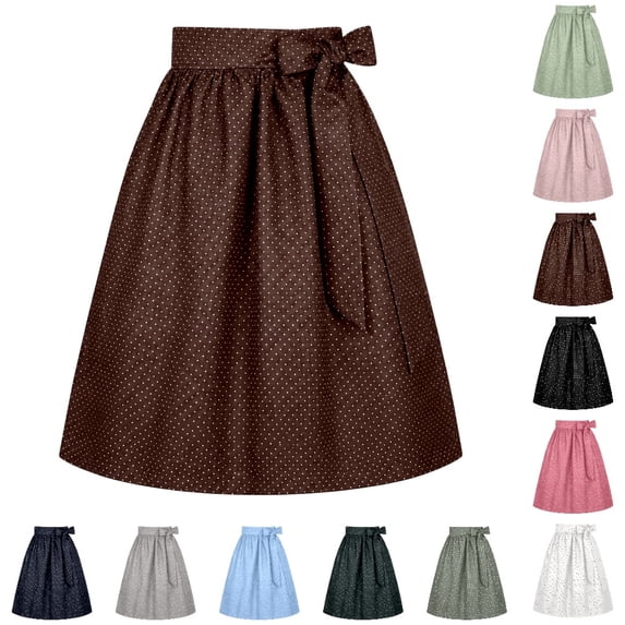 HJYCHN Girls Skirts High Waist Polka Dot Tie Midi Skirt with A Line Silhouette for Party and Daily Wear Back to School Supplies for Girls 3-12 Years