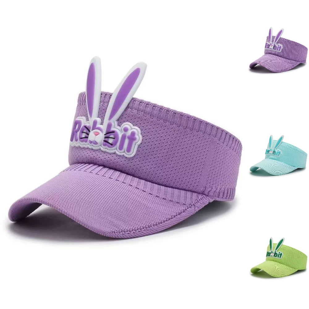 HJYCHN Girls Sun Hat rabbit Ear Design Kids Sun Hat Open Top Visor ...