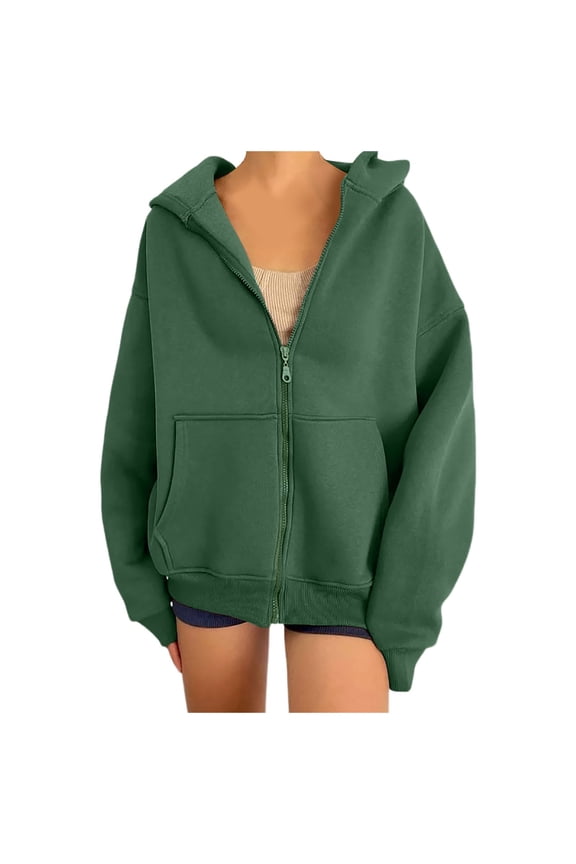 Graphic Hoodies for Women Sweatshirts Preppy Clothes Long Sleeve Pullover Top Green XL