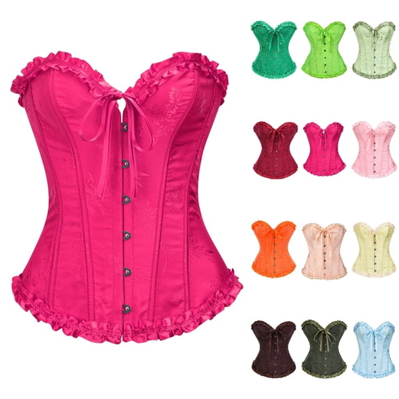 Medical Service Ribbon HJYCHN Halloween Corset Lace Corset Strapless Floral Jacquard Ruffle ...