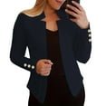 thumbnail image 1 of HJYCHN Jackets for Women Ladies Cardigan Solid Long Sleeve Pocket Coat Outerwear Trench Style Casual Womens Winter Coat Navy L, 1 of 3