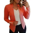 thumbnail image 1 of HJYCHN Jackets for Women Ladies Cardigan Solid Long Sleeve Pocket Coat Outerwear Trench Style Casual Womens Winter Coat Red L, 1 of 3