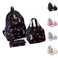 thumbnail image 1 of HJYCHN Kids Backpack Boys Strawberry Floral Print 3Pc Set Daypack with Lunch Bag Pencil Case Back to School Supplies for Kids Backpack for Girls Black, 1 of 6