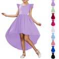 thumbnail image 1 of HJYCHN Kids Dress Ruffled Cap Sleeve High Low Formal Gown with Asymmetric Hemline for Girls Dress 14years, 1 of 5
