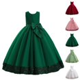 thumbnail image 1 of HJYCHN Kids Dress Sleeveless Long Formal Dress with Big Bow and Tiered Skirt for Dress for Girls 13-14 Years, 1 of 9