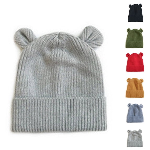 HJYCHN Kids Hats Boys Bear Ear Design Knit Girls Hats Winter Warm Outdoor Daily Wear Cozy Comfort Fit