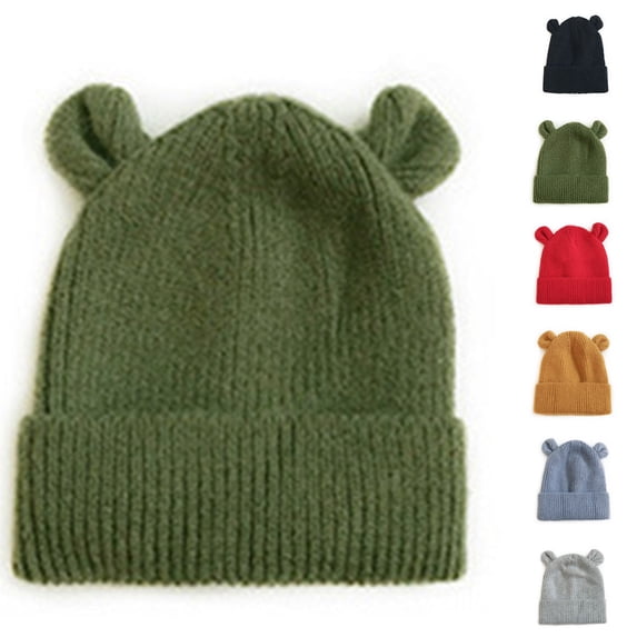 HJYCHN Kids Hats Boys Bear Ear Design Knit Girls Hats Winter Warm Outdoor Daily Wear Cozy Comfort Fit