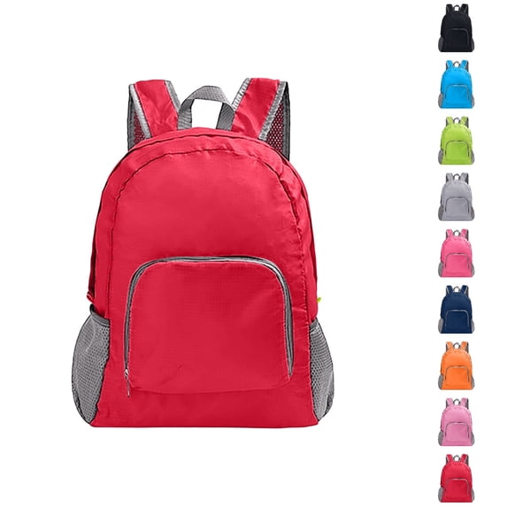 HJYCHN Kids Travel Backpack Lightweight Hiking Backpack Compact Daypack for Outdoor Activities Travel with Side Pockets Small Travel Backpack Red One Size