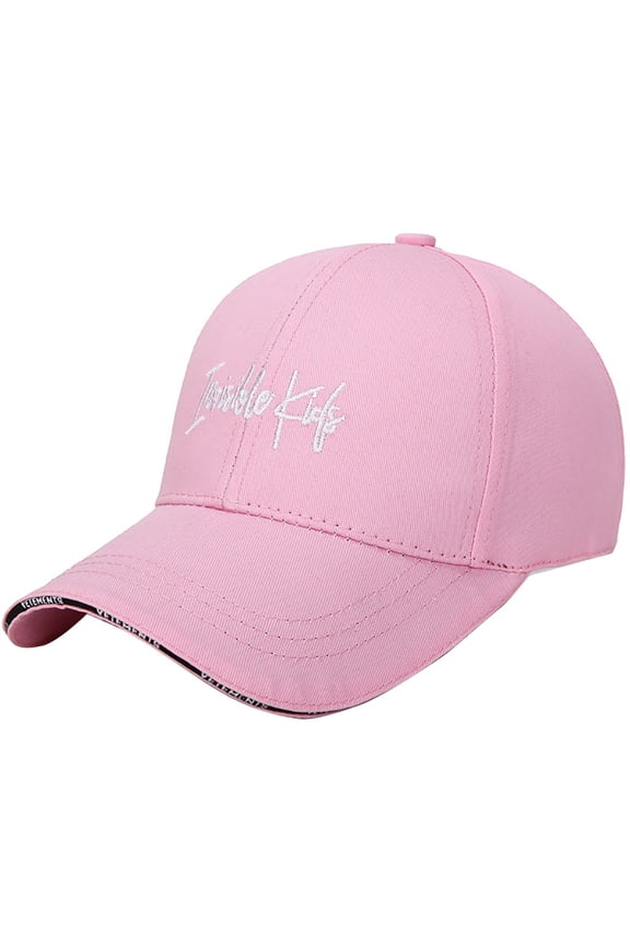 Korean Style Casual Canvas Baseball Cap for Outdoor Travel and Fashion Pink One Size