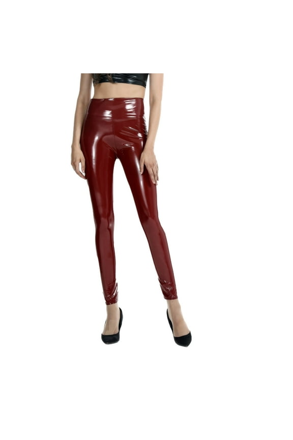 Leggings for Women Latex Coated High Elastic High Waisted Bright Pants for Fashion and Performance Wear Pants for Women M