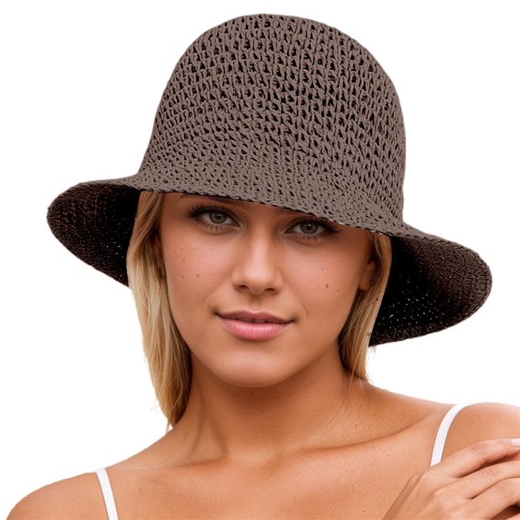HJYCHN Lightweight Breathable Foldable Sun Hat For Women Outdoor Summer Beach Activities Wide Brim UPF Coffee One Size