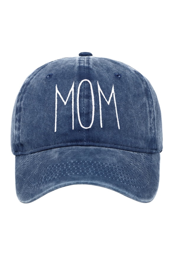 MOM Embroidered Baseball Hat Style Adjustable Dad Cap For Women Men Navy One Size