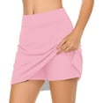 thumbnail image 1 of HJYCHN Mini Skirts for Women Casual Solid Tennis Skirt Yoga Sport Skirt with Shorts Inside for Running Fitness Tennis Skirt Pink M, 1 of 5