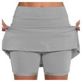 thumbnail image 1 of HJYCHN Mini Skirts for Women Casual Solid Tennis Skirt with Pockets Yoga Sport Skirt Shorts Inside Tennis Skirt Grey XL, 1 of 6