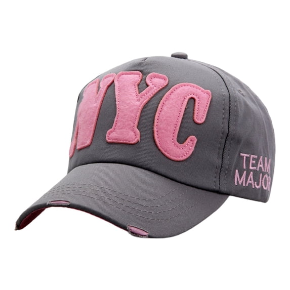 HJYCHN NYC Letter Baseball Cap for Men and Women Adjustable Sports Hat Casual Sun Outdoor Dad Hat Light Gray One Size