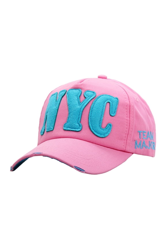 NYC Letter Baseball Cap for Men and Women Adjustable Sports Hat Casual Sun Outdoor Dad Hat Pink One Size