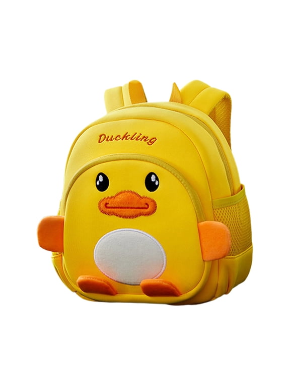 Preschool Backpack for Boys 26x23x13cm Cute Cartoon Character Print Daypack for Kids Boys Girls Kindergarten School Backpack Yellow 3Y