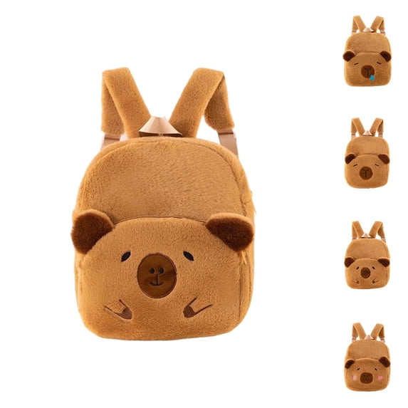 HJYCHN Preschool Backpack for Girls Cute Cartoon Plush Toy Storage Daypack for Kids Girls Boys 5-15 Years Backpack for School Coffee One Size