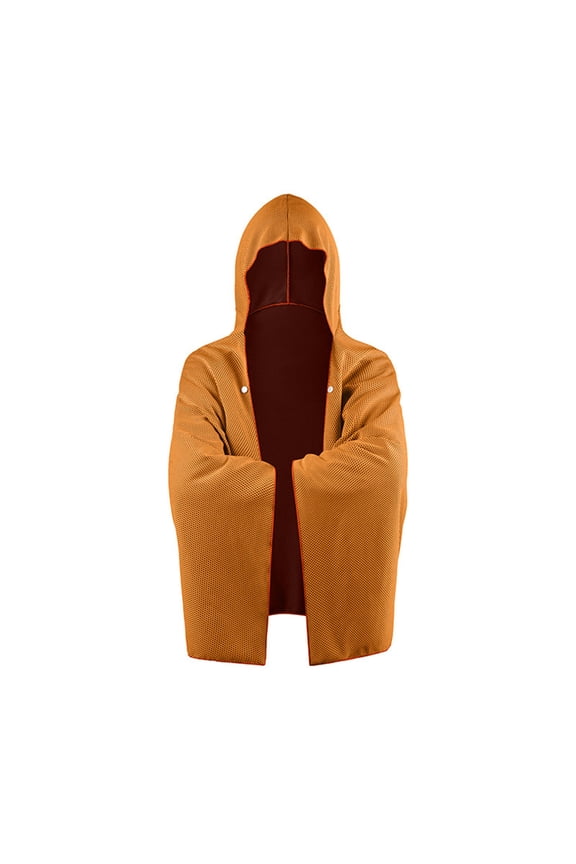 SPORT COOL CLOAK Multifunctional Lightweight Hooded Windbreaker For Gym And Outdoor Activities With Sweat Wicking Fabric Orange One Size