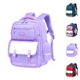 thumbnail image 1 of HJYCHN School Backpack British Style Large Capacity Lightweight Bookbag for Kids Boys Girls Elementary Students School Backpacks Purple One Size, 1 of 4