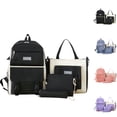 thumbnail image 1 of HJYCHN School Backpack for Girls Large Capacity 4 Piece Set Lightweight Daypack for High Kids Outdoor Travel School Backpacks Black One Size, 1 of 4