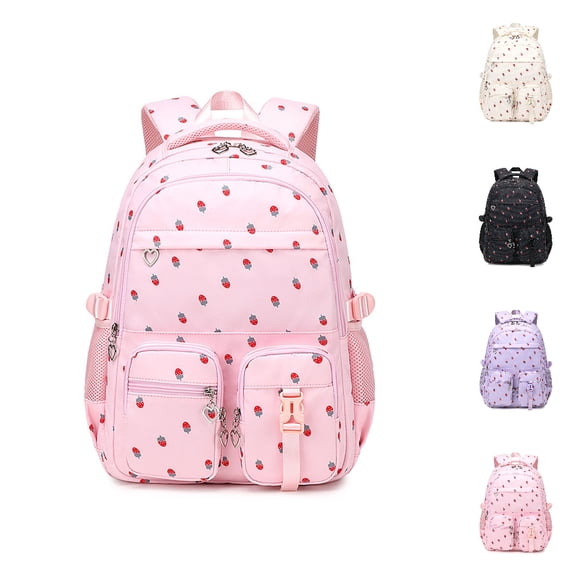 HJYCHN School Backpack for Girls Large Capacity Lightweight Bookbag for Kids Girls Boys Elementary to High School Students School Backpacks Light Pink One Size