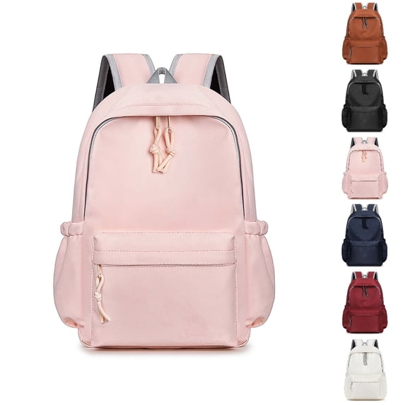 HJYCHN School Backpack Lightweight Casual Student Bookbag for Kids Boys Girls Elementary Middle School Travel School Backpacks for Girls Light Pink L