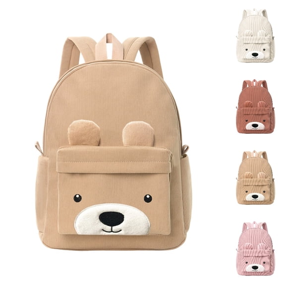 HJYCHN School Backpack for Boys Cute Textured Cartoon Bag for Kids Students Boys and Girls School Everyday School Backpacks for Girls Khaki One Size