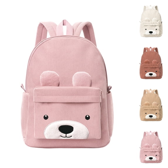 HJYCHN School Backpack for Boys Cute Textured Cartoon Bag for Kids Students Boys and Girls School Everyday School Backpacks for Girls Pink One Size