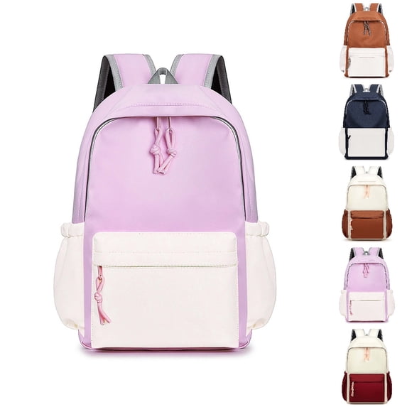 HJYCHN School Backpacks for Boys Lightweight Travel Study Bookbag for Kids Boys Girls Everyday Comfortable Design School Backpack Light Purple L