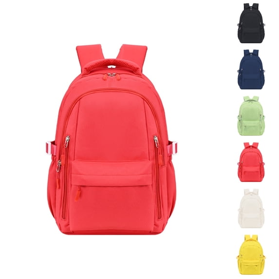 HJYCHN School Backpacks for Girls Lightweight Student Bookbag for Kids Boys and Girls Comfortable Straps School Backpack Red One Size
