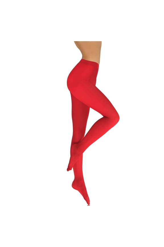 Sheer Tights Colorful 40 Opaque Microfibre Pantyhose with Reinforced Gusset in Plus Size Women's Socks Red XXL