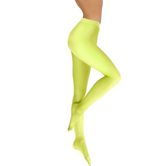 HJYCHN Sheer Tights Colorful 40 Opaque Microfibre Pantyhose with Reinforced Gusset in Plus Size Women's Socks Yellow XXL