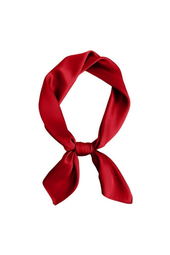 Silk Scarves 70x70cm Polka Kerchief for Women Stylish Neck Scarf Ribbon Design One Size