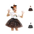 thumbnail image 1 of HJYCHN Skirts for Girls High Waist Halloween Mesh Tutu Skirt with Witch Headband Set for Party Back to School Supplies for Girls 2-4 Years, 1 of 6