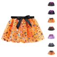 thumbnail image 1 of HJYCHN Skirts for Girls Halloween Print Mesh Tutu Skirt with Satin Bow for Carnival Party Performance Back to School Supplies for Girls 9-11 Years, 1 of 5