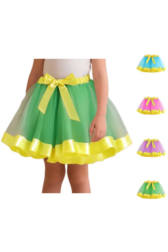 Skirts for Girls High Waist Ribbon Mesh Tutu Skirt with Tie Bow for Ballet Party Performance Back to School Supplies for Girls 2-4 Years