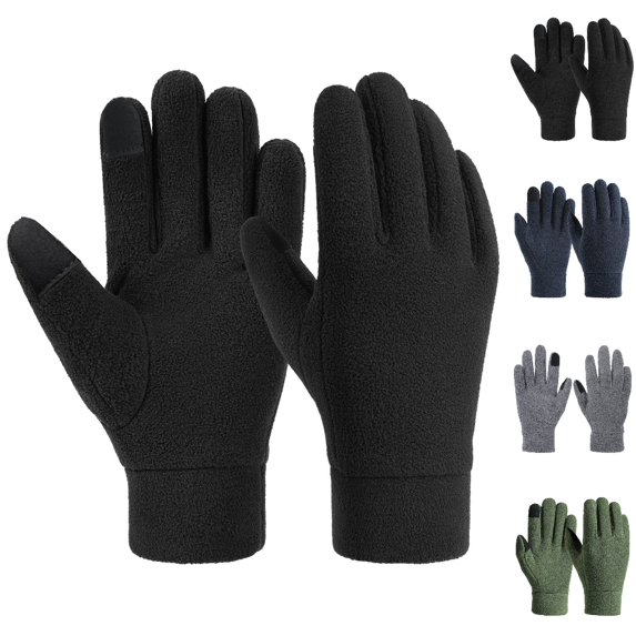 HJYCHN Snow Gloves Mitten Style Insulated Touchscreen Soft Liner for Women Men Outdoor Sports Exercise Gloves Black XL