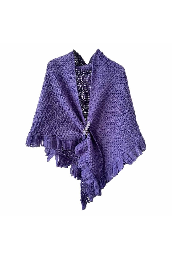Solid Color Triangle Shawl Wrap Elegant Scarf for Draping Over Shirts and Coats Versatile Fashion Accessory Purple One Size