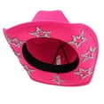 thumbnail image 1 of HJYCHN Sparkling Rhinestone Western Cowboy Hat Elegant Wide Brim Design For Party Wedding And Events Hot Pink One Size, 1 of 5