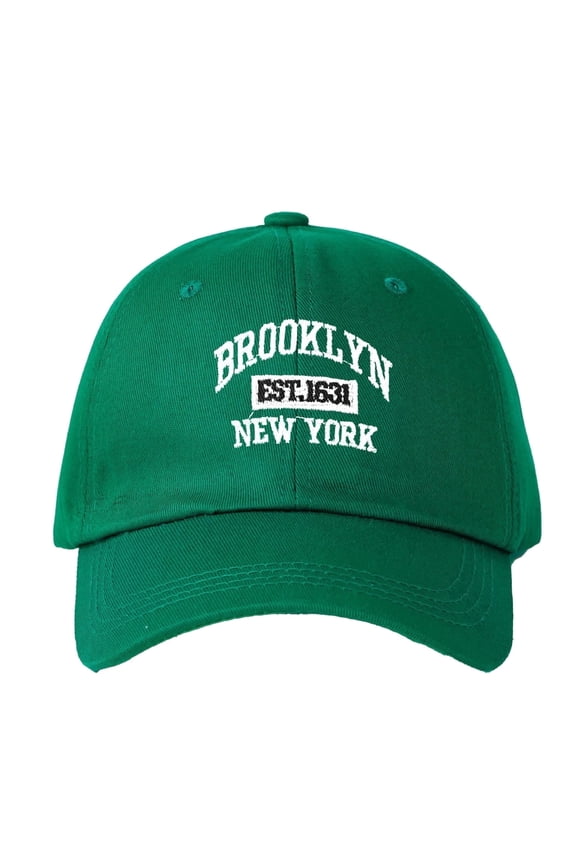 Style City Baseball Cap with Embroidery Detail Adjustable Washed Design Green One Size