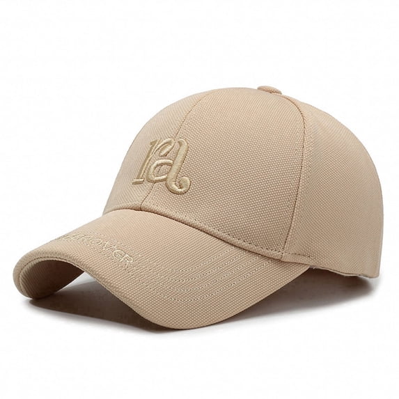 HJYCHN Stylish Baseball Cap with Embroidered Letter Design Soft Texture Adjustable Strap for Everyday Wear and Outdoor Activities Khaki One Size