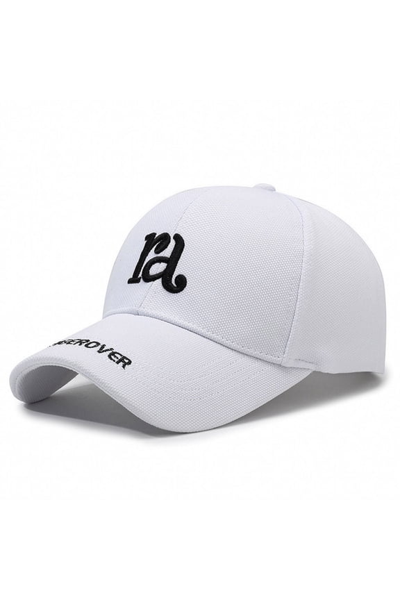 Stylish Baseball Cap with Embroidered Letter Design Soft Texture Adjustable Strap for Everyday Wear and Outdoor Activities White One Size